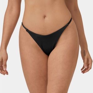 HALARA Ribbed Knit Thong Bikini Bottom, NWT, Size M (8-10) FITS LIKE SIZ…